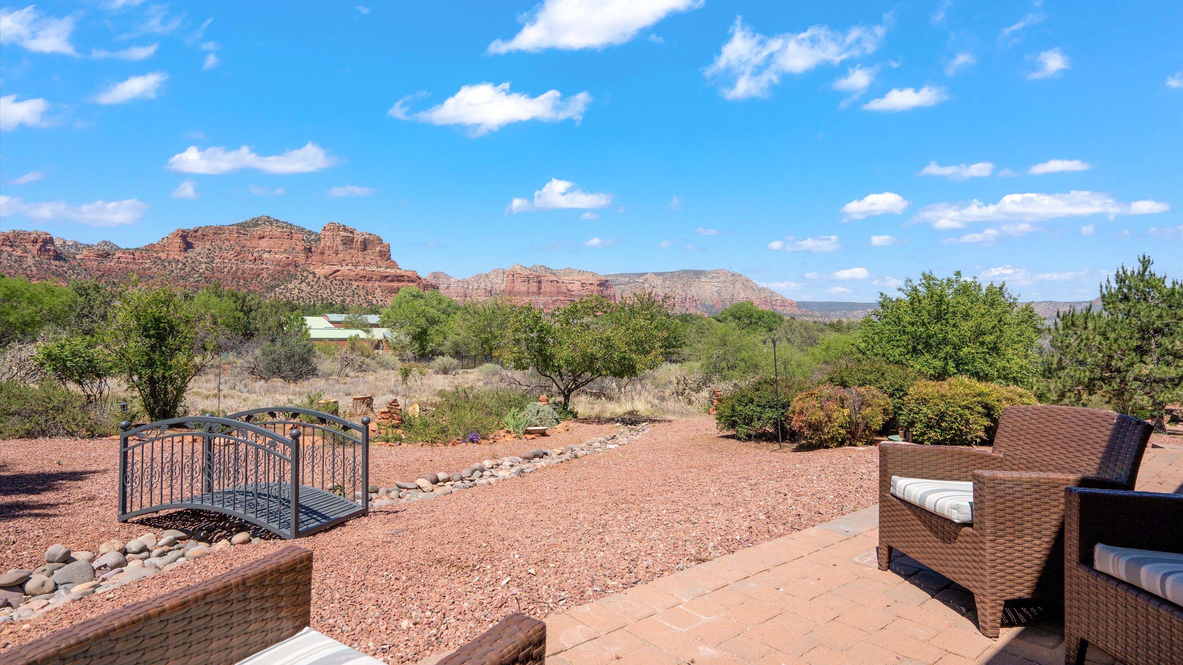 Outdoor fire pit area with seating