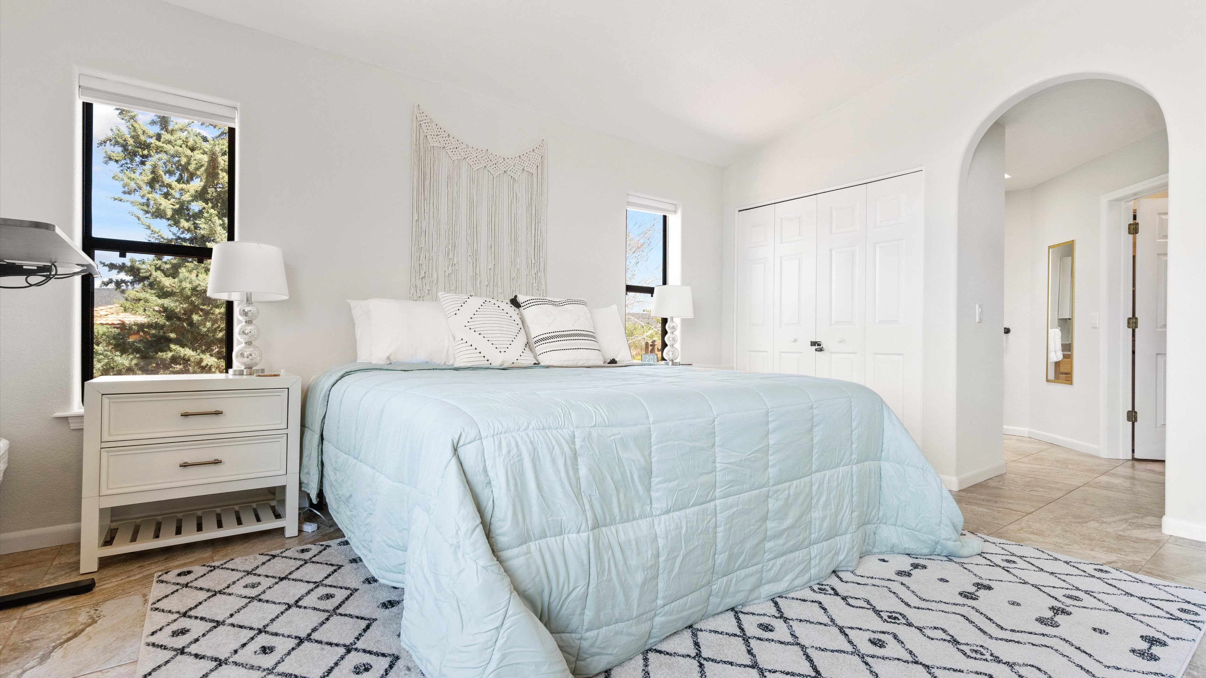 Kitchen with stainless appliances and coffee station